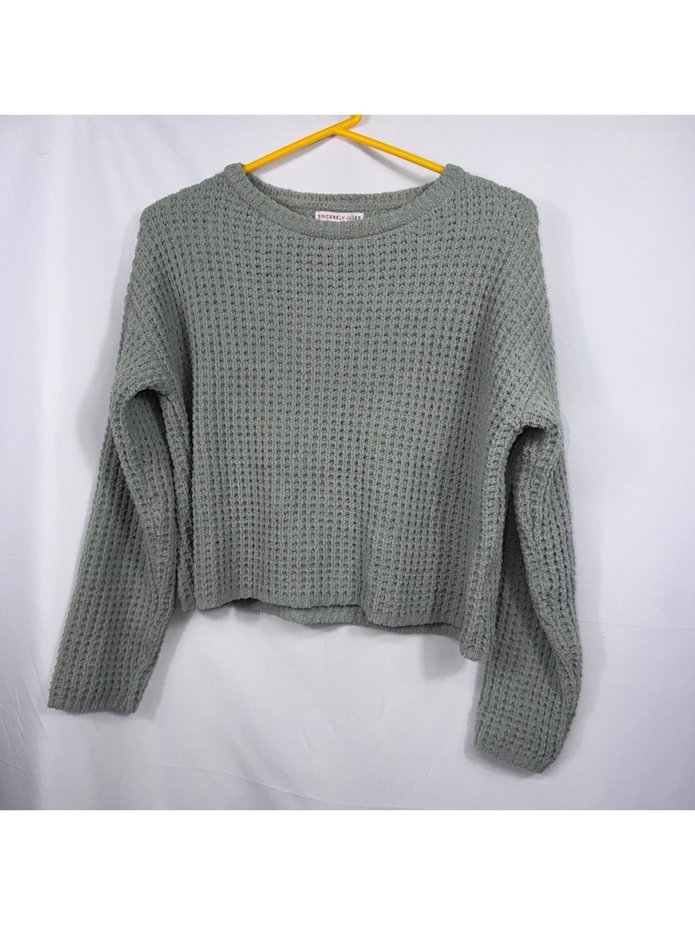 Sincerely Jules XS Sage Green Waffle Knit Sweater